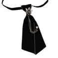 thumbnail image 2 of rygai Boys Collar Tie Ribbon Rhinestone Jewelry Decor Adjustable No Tying Match Clothes Anti-wrinkle Chain School Uniform Necktie Garment Accessory,Cool Black, 2 of 8