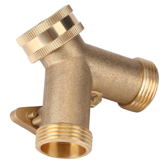 LHCER Hose Tap Connector,3/4 Inch Brass 2 Way Valve Splitter Hose Pipe Tap Connectors for Garden Irrigation, Hose Pipe Splitter