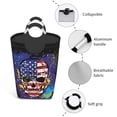 thumbnail image 4 of DouZhe 50L Rectangular Laundry Basket, Vintage Grunge Skull American Flag Prints Waterproof Foldable Laundry Hamper with Aluminum Handles, 4 of 6