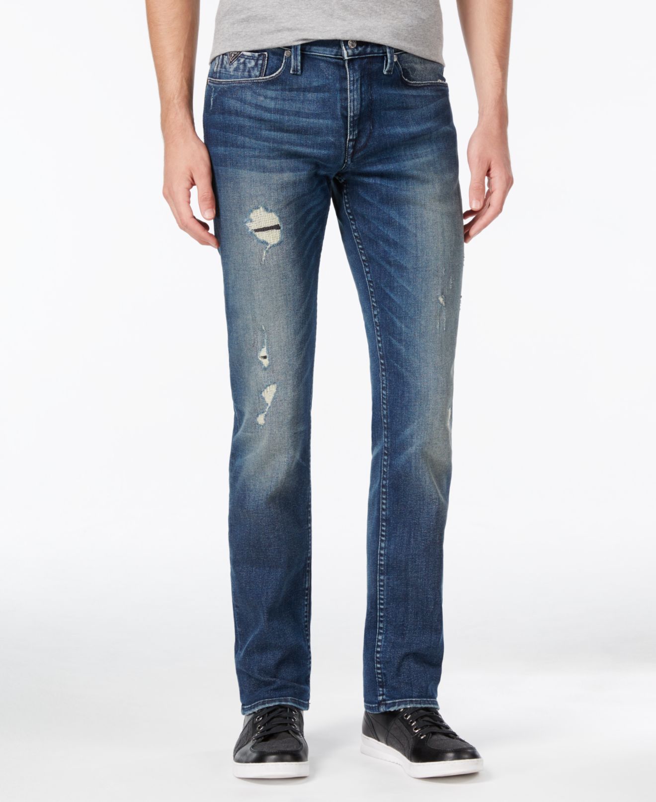 NEW Blue Mens Size 30x33 Distressed 