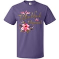 thumbnail image 3 of Inktastic Thankful and Blessed Inspirational Saying with Pink Flowers T-Shirt, 3 of 5