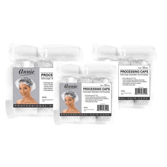 Annie #3542 Processing Cap 30 Pc X-large Clear 3 pack