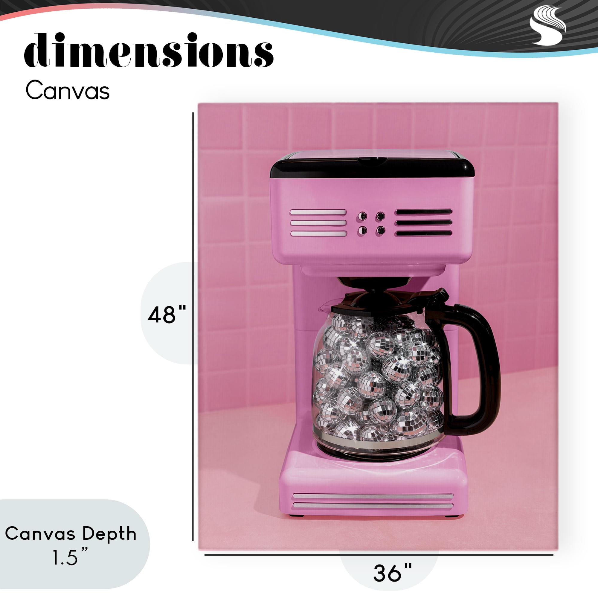 Stupell Industries Disco Coffee Over Pink Canvas Wall Art, design by LISH Creative