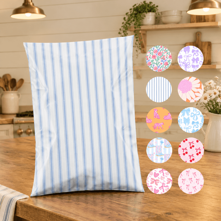 Store Poly Mailers 10x13 Blue Stripe 100 Pack - Walmart.com
