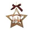 thumbnail image 2 of Fiudx Adorno Navideño de Estrella, Colgante de Belén de Madera, Impresión Acrílica de Doble Cara, Decoración Festiva para Árbol, Fiestas o Decoración Del Hogar, Fácil de Colgar, Tamaño 12 X 12 X 1 Cm, 2 of 7
