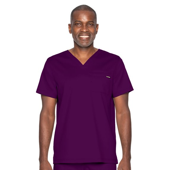 Landau ProFlex Tailored Fit Comfort Stretch 2-Pkt V-Neck Scrub Top for Men 4259