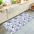 thumbnail image 4 of Area Rug 2x6ft Blue Flowers Area Rugs for Kitchen Runner Rug Bird Non Slip Floor Carpet Mat for Kitchen Entryway Bathroom Office Home Decor, 4 of 8