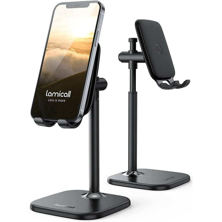 Cell Phone Stand, Phone Holder - [Height Angle] Adjustable Mobile Phone  Stand for Desk, Office, Compatible 