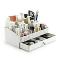 thumbnail image 3 of Desktop Makeup Box Plastic Vanity Display Organizer Cosmetic Holder with Drawers, 3 of 10