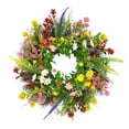 thumbnail image 2 of Spring Artificial Wildflower Wreath 17.71-inch Daisies Lavender Green Garland Country Farmhouse Garland Summer Garland Front Door Window Hanging Decorations Home Decor, 2 of 4