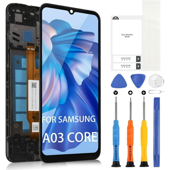 for Samsung Galaxy A03 Core Screen Replacement - for Samsung A03 Core a032 LCD A032M/DS A032F/DS Display Digitizer Touch Screen Assembly with Repair Tools(6.5 inch,Black with Frame)