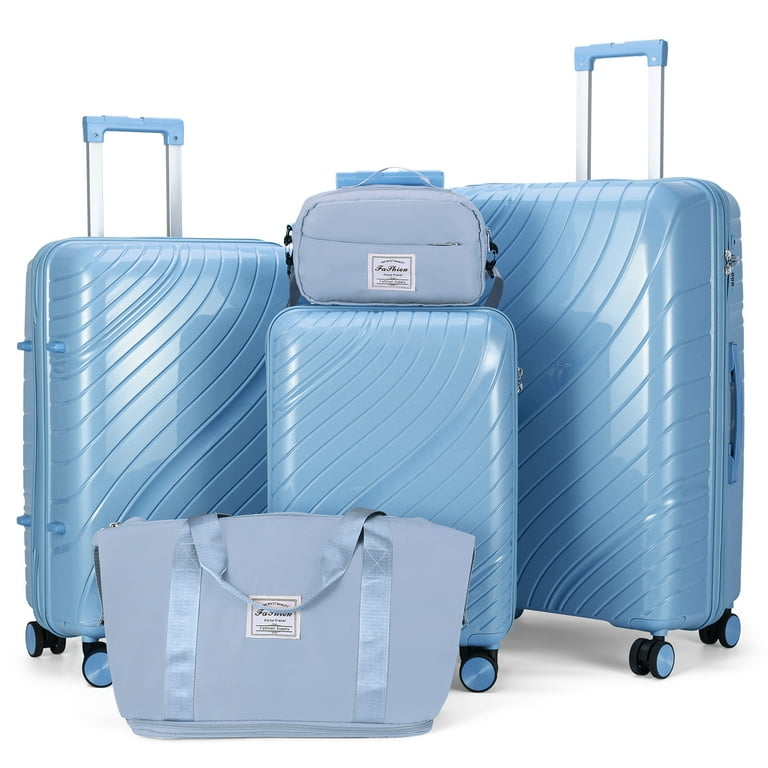 Blue Blue 5個セット Zimtown 5 Piece Luggage Sets, PP Hardside Luggage Suitcase Set