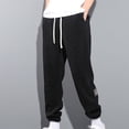 thumbnail image 2 of SBYOJLPB Men's Solid Color Pants Casual Elastic Waistband Drawstring Pocket Joggers Trousers, 2 of 5