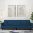 thumbnail image 1 of vidaXL 2-Seater Sofa Bed with Two Pillows Blue Velvet, 1 of 5