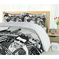 thumbnail image 5 of Ambesonne Retro Duvet Cover Set, Jazz Band in New York, 2-Calking, Black White, 5 of 7