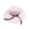 thumbnail image 3 of Womens Straw Hat Wide Brim Floppy Beach Sun Hat for Women UPF 50+ Adjustable Strap Vacation，Pink, 3 of 8