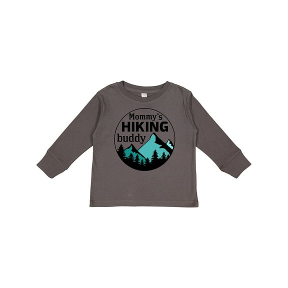 Inktastic Mommy's Hiking Buddy with Mountains and Trees Boys or Girls Long Sleeve Toddler T-Shirt