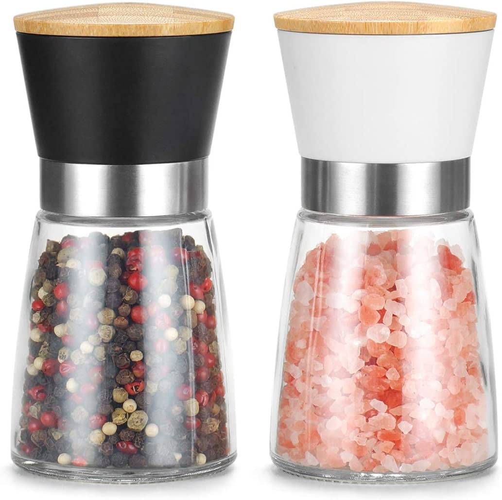 Vucchini Adjustable Salt and Pepper Grinder Shaker Set of 4 - Salt and Pepper  Mill Shakers Set with Adjustable Pour Holes - Refillable Stainless Steel Himalayan  Pink Salt and Pepper Mills - Yahoo Shopping