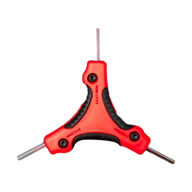 Llave de Estrella Hexagonal Plegable, Destornillador Portátil de Acero -V, Kit de Llave Hexagonal Plegable Métrica Roja