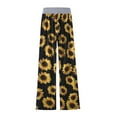 thumbnail image 3 of Buigttklop Pants for Women,Womens Comfy Stretch Leopard Print Drawstring Wide Leg Lounge Pants, 3 of 5