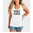 thumbnail image 2 of Drinkin' and Floatin' Tank Top for Women Sleeveless Summer Graphic Tee for Adults White Tank Top Small, 2 of 4
