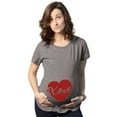 thumbnail image 2 of T-shirt de Maternité Xoxo Script Cœur Mignon Annonce de Grossesse (Gris Chiné Foncé) - m, 2 of 3