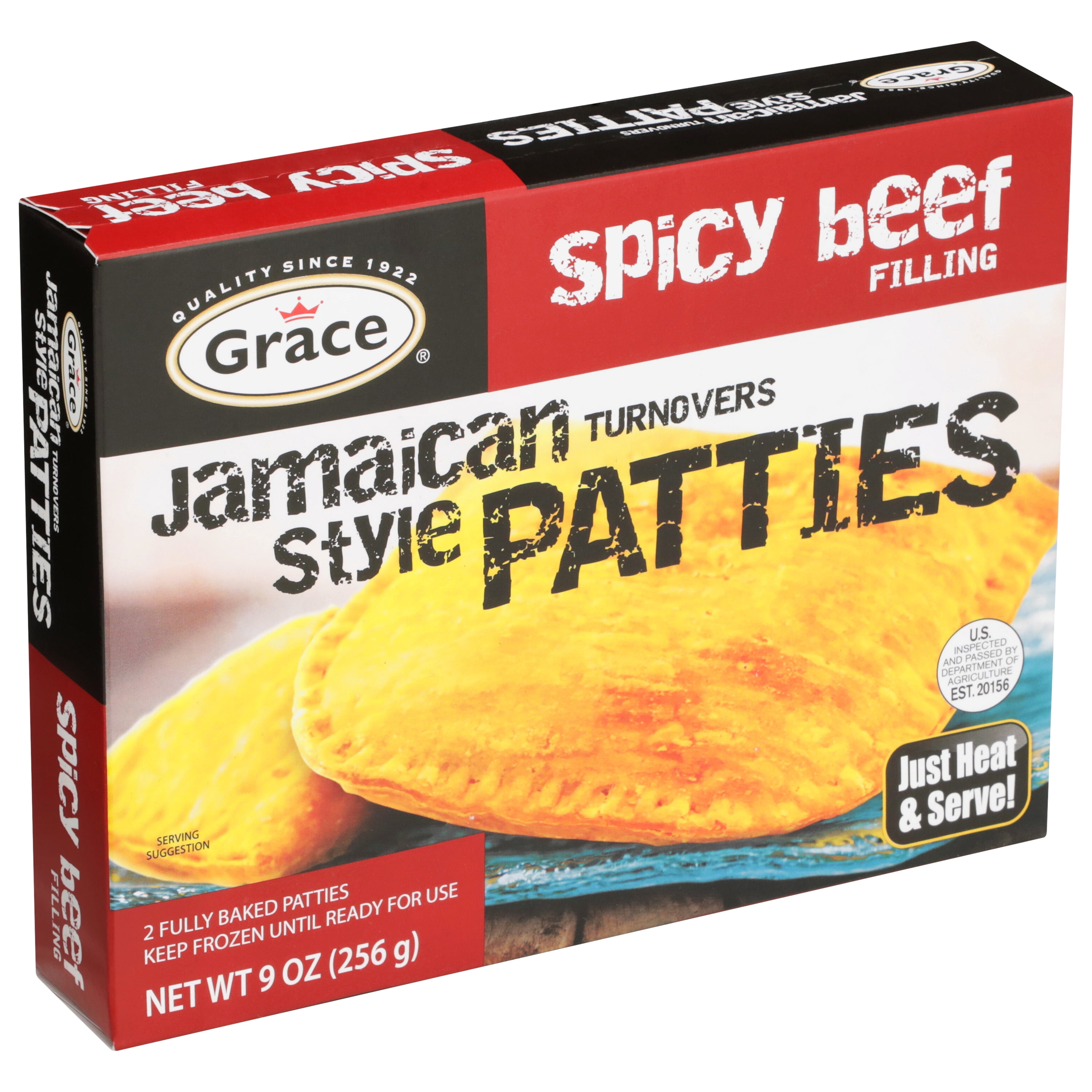 Grace Spicy Beef Patties, 2 Pack, 9 oz (Frozen)