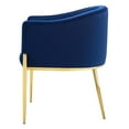 thumbnail image 3 of Tufted Side Dining Chair, Velvet, Metal Steel, Blue Navy, Modern Contemporary Urban Design, Kitchen Room Cafe Bistro Restaurant Hospitality, 3 of 9