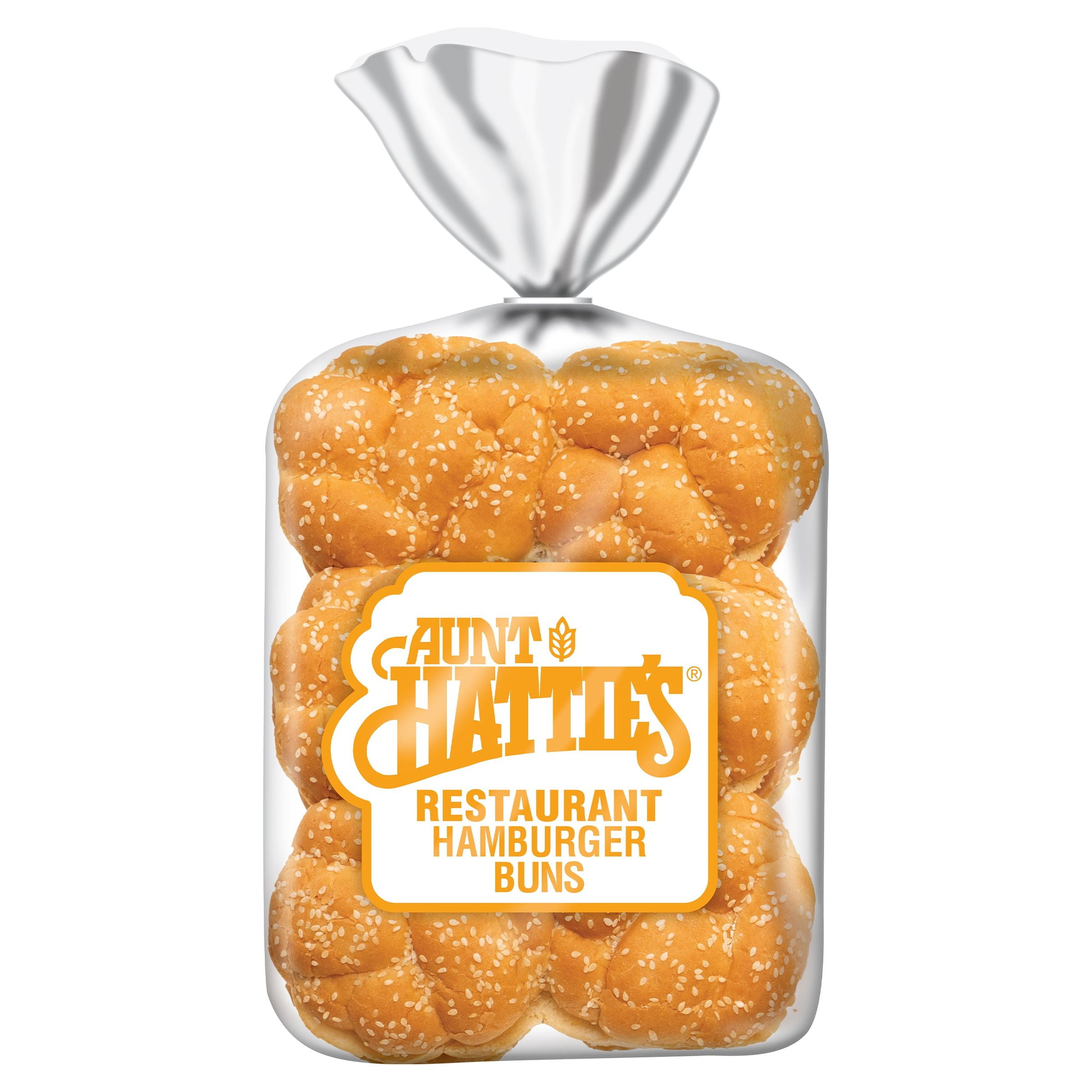 Aunt Hattie's Restaurant Hamburger Buns, Sesame Seed Buns, 12 Count, Shelf-Stable