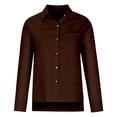 thumbnail image 5 of Long Sleeve Shirts for Women 2026 Spring Cotton Linen Roll Up Sleeve Button Down Collared Dressy Casual Office Work Blouse, 5 of 5