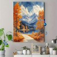 thumbnail image 4 of Qisvanset 12x16 Inch Snow Mountain Autumn Tree Canvas Wall Art, Contemporary Nature Ready To Hang Decor, 4 of 5