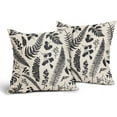 thumbnail image 3 of Black Leaf Plant Pillow Covers 16X16 Inch Set of 2 Tropical Fern Herbs Botanical Leaves Floral Decorative Pillow Cases Vintage Cushion Case Farmhouse Home Decor for Couch Sofa Porch Outdoor, 3 of 6