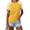 Yellow, variant on Tittly T Shirts for Women Spring Tops for Women Women's Round Neck Patchwork Striped Color Block Loose Casual Short Sleeved T Shirt Tshirts Shirts Basic Tees AG L