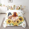 thumbnail image 2 of Farm Chicken Full Comforter Set 7 Piece,Rustic Farmhouse Animal Bed In A Bag With Sheets Hen Bedding Set For Kids Adults Sunflower Decor Bed Set Reversible, 2 of 5