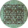 thumbnail image 1 of Ahgly Company Indoor Round Oriental Light Blue Industrial Area Rugs, 7' Round, 1 of 4