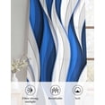 thumbnail image 6 of Blue White Moire Sheer Curtains 84 Inch Length 2 Panels Set for Living Room/Bedroom, Modern Abstract Art Kitchen Curtains with Grommet Semi-Sheer Curtains Drapes Voile Window Treatments 52"x84"x2, 6 of 7