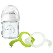Philips Avent 4 Ounce Natural Glass Bottle with Olababy Trainer Handles