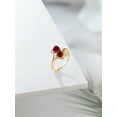 thumbnail image 4 of Gem Stone King 18K Yellow Gold Plated Silver Red Created Ruby Red Garnet Ring for Women (1.89 Cttw, Heart Shape 6MM, Gemstone July Birthstone, Available in Size 5, 6, 7, 8, 9), 4 of 4