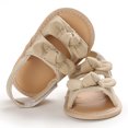 thumbnail image 4 of Odeerbi Babies First Walkers Baby Girls Sandals Stripe Solid Color Summer Flat Shoes Infant First Walkers, 4 of 9