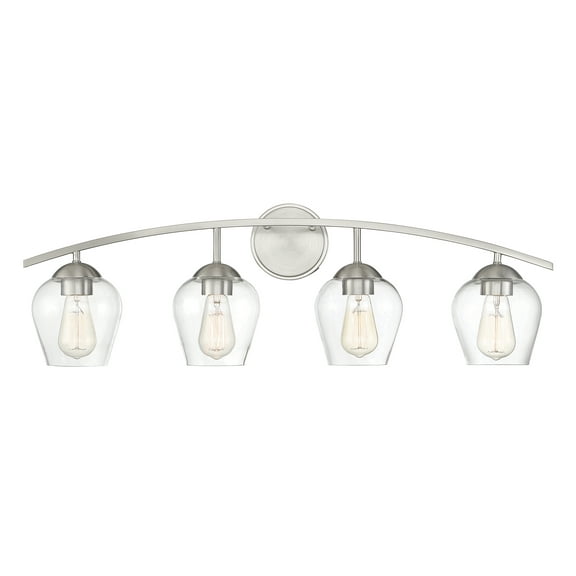 Trade Winds Lighting 4-Light Bathroom Vanity Light In Brushed Nickel