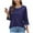 Dark Blue, variant on lmcalzta Womens Summer Tops 3/4 Sleeve Loose Fitted Tees Shirts Crew Neck Comfy Tshirts