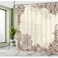 thumbnail image 4 of Ambesonne Folk Art Shower Curtain, Ornamental Lacework, 69"Wx75"L, Eggshell and Pale Redwood, 4 of 4