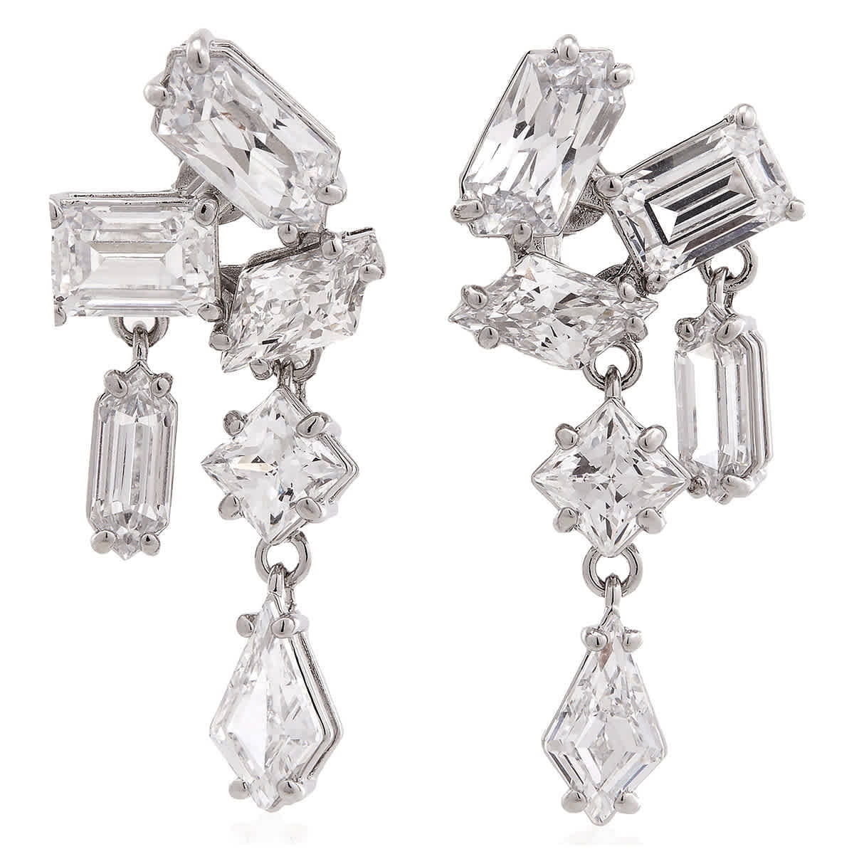 Swarovski Lifelong Heart Crystal Drop Earrings, Sparkly White
