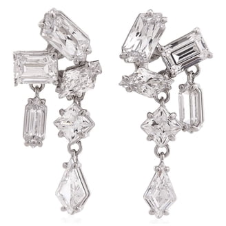 Swarovski Lifelong Heart Crystal Drop Earrings, Sparkly White