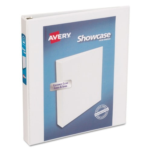 New Avery Showcase Economy View Binder with Round Rings, 3 Rings, 1' Capacity, 11 x 8.5, White,Each