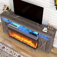 thumbnail image 7 of ChVans 3-Sided Glass Farmhouse 74" Fireplace TV Stand for TVs up to 85", Entertainment Center Console Table with 40" Electric Fireplace, 7 of 7