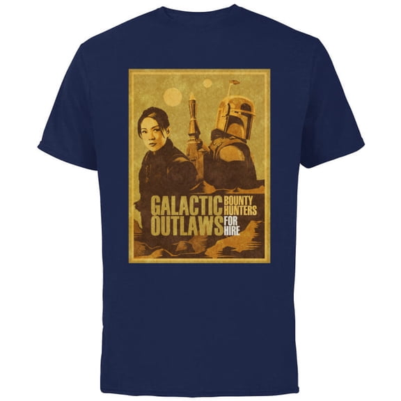 Star Wars The Book of Boba Fett Fennec Galactic Outlaws - Short Sleeve Cotton T-Shirt for Adults - Customized-Navy
