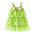thumbnail image 1 of MEZZALL Robe à Volants Sans Manches à Fleurs pour Bébés Filles, Robe de Fête, Robe de Danse, Robe d'Été Confortable, Vert, 18-24 Mois, 1 of 4