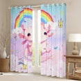 thumbnail image 2 of Erosebridal Cute Axolotl Curtains for Living Room,Multicolor Rainbow Blackout Curtains Set of 2(42x63),Galaxy Starry Clouds Curtains and Drapes(42x63) For Girls,Ultra Soft Bedroom Decorative, 2 of 6