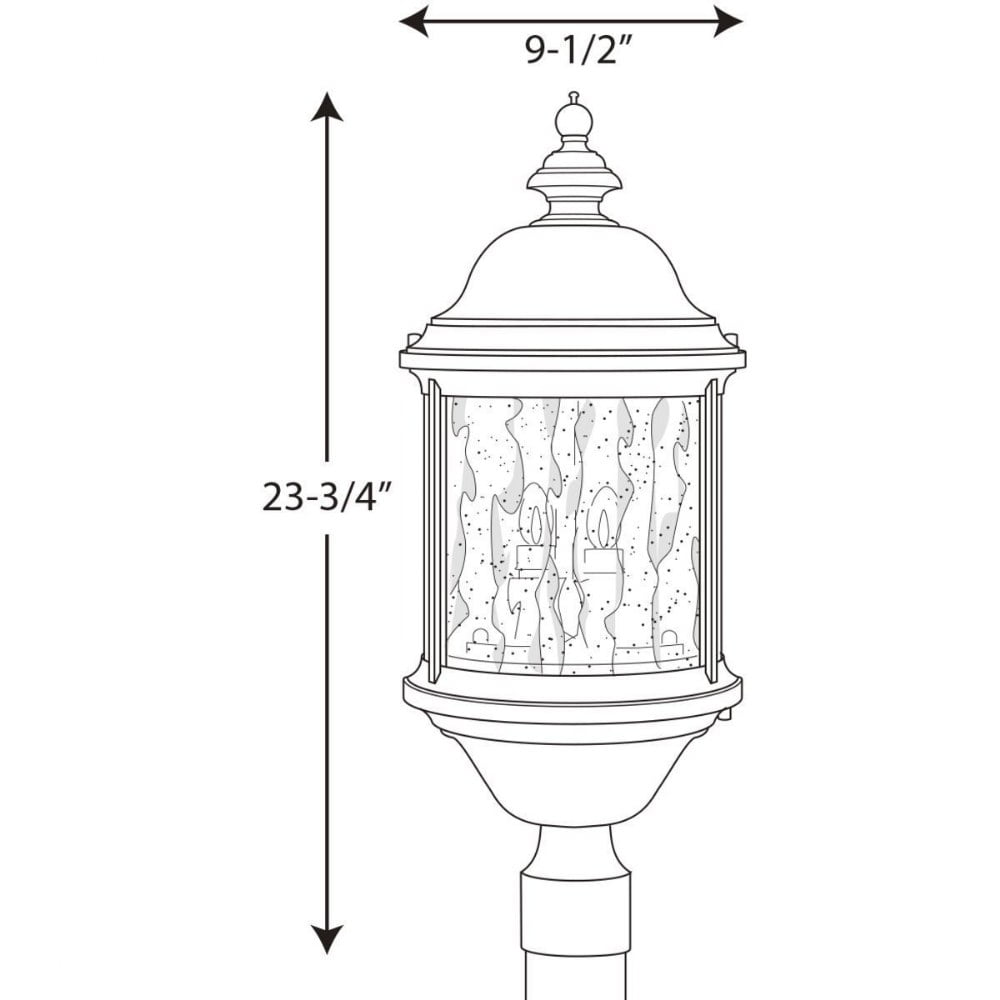 Progress Lighting - Three Light Post Lantern - Outdoor - Ashmore - Outdoor Light